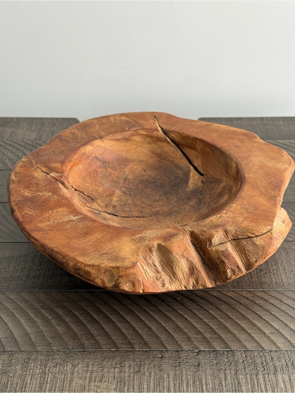 One of a Kind Handcrafted Natural Wooden Bowl - Brown